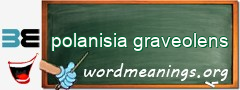 WordMeaning blackboard for polanisia graveolens